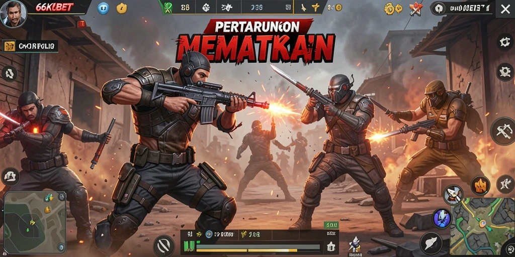 Tampilan mendebarkan dari pertempuran dalam 66KBET.