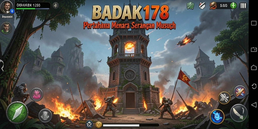 Screenshot BADAK178 menampilkan aksi gameplay Tower Defense yang mendebarkan.