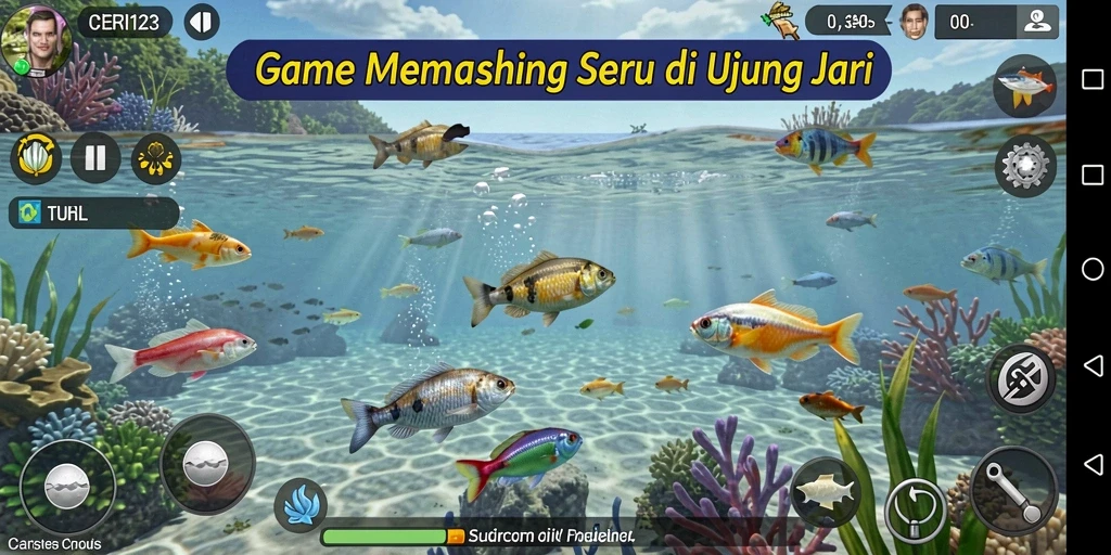 Tampilan gameplay yang menampilkan suasana memancing yang realistis.