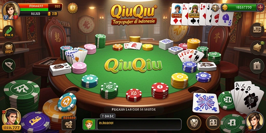 Screenshot JELAS777 menampilkan momen intens dalam permainan QiuQiu.