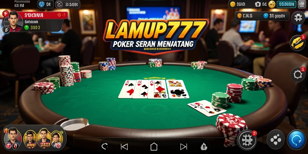 Tampilan gameplay Poker yang mendebarkan di LAMPU777.