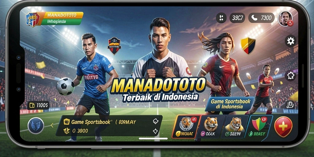 Tampilan antarmuka pengguna MANADOTOTO saat melakukan taruhan olahraga.