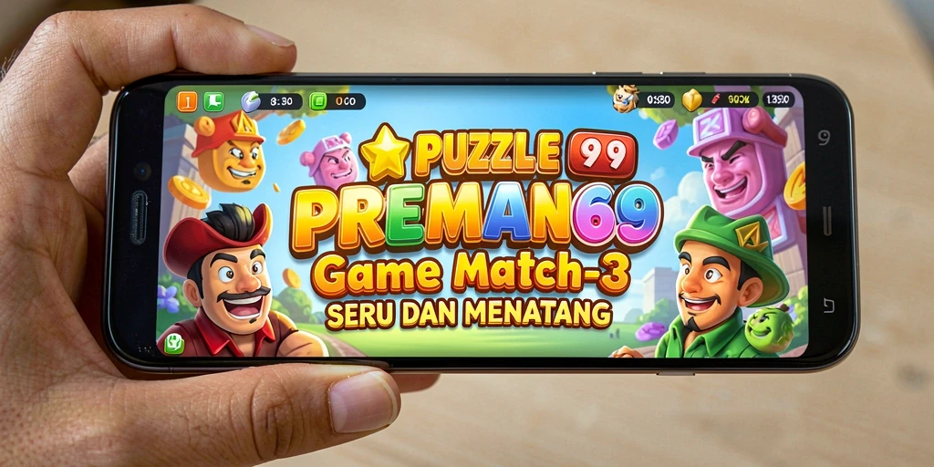 Tampilan menarik dari gameplay Match-3 PREMAN69.