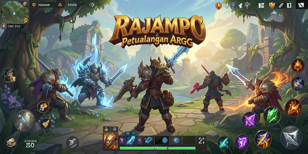 Tangkapan layar RAJAMPO menampilkan aksi seru dalam pertempuran ARPG.