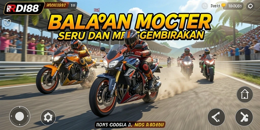 Tampilan balapan motor seru dalam RDI88.
