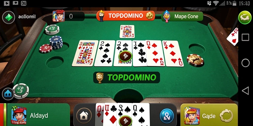 Screenshot gameplay seru Gaple di TOPDOMINO.