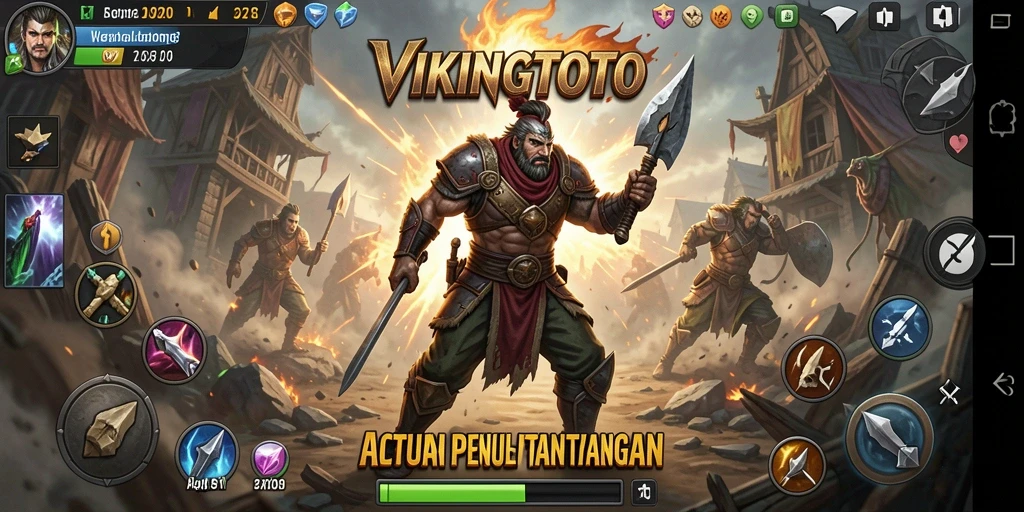 Tampak seru gameplay Action di VIKINGTOTO dengan pertarungan yang intens.
